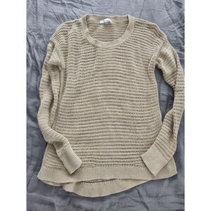 Madewell Sweater Open Knit Womens XSmall Cream/Yellow Northshore Pullover Cotton